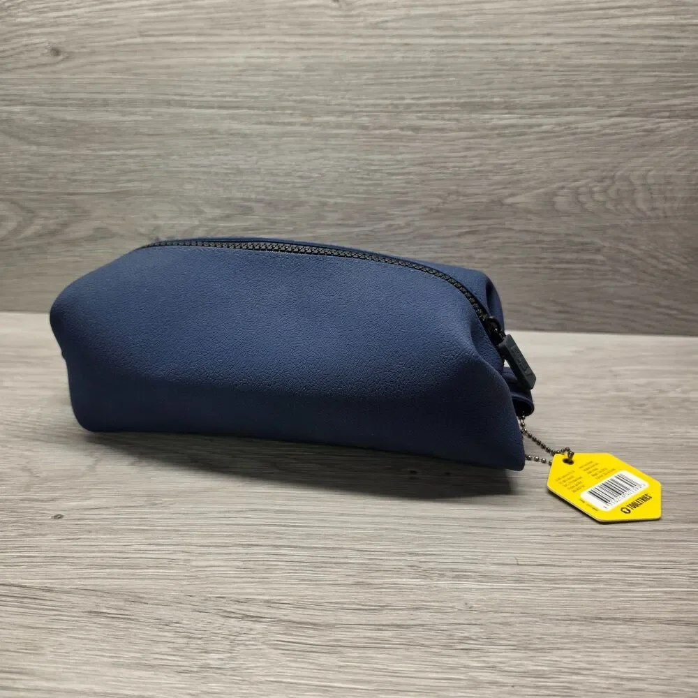 Tooletries The Koby Lite Navy Blue Silicone Toiletry Bag Dopp Kit Travel Case